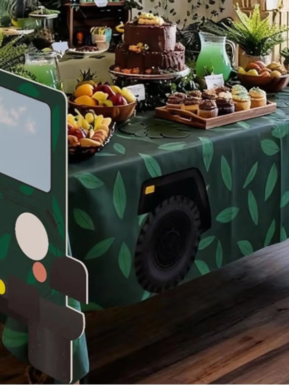 Safari Animal Party Plate Set - Green & Yellow Jungle Theme